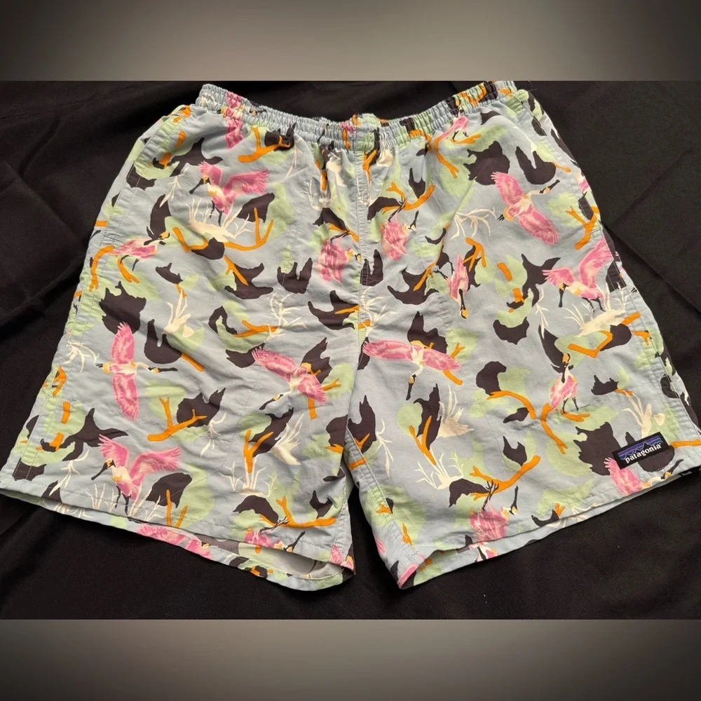 PATAGONIA BAGGIES LONG 7” SHORTS SPOONBILLS BIG BLUE SKY